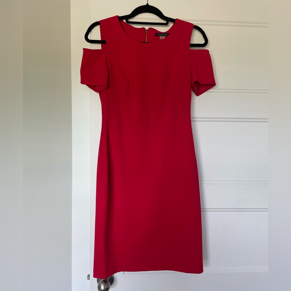 Tommy Hilfiger Red Cold Shoulder Dress